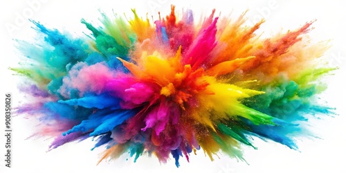 Bunte Farbexplosion auf wei?em Hintergrund  , vibrant, colorful, explosion, white background,vibrant colors, bright