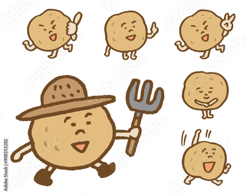 かわいいじゃがいものキャラ素材