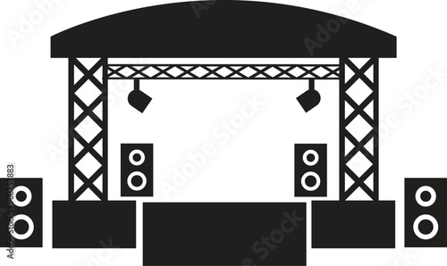Concert stage icon vector illustration
