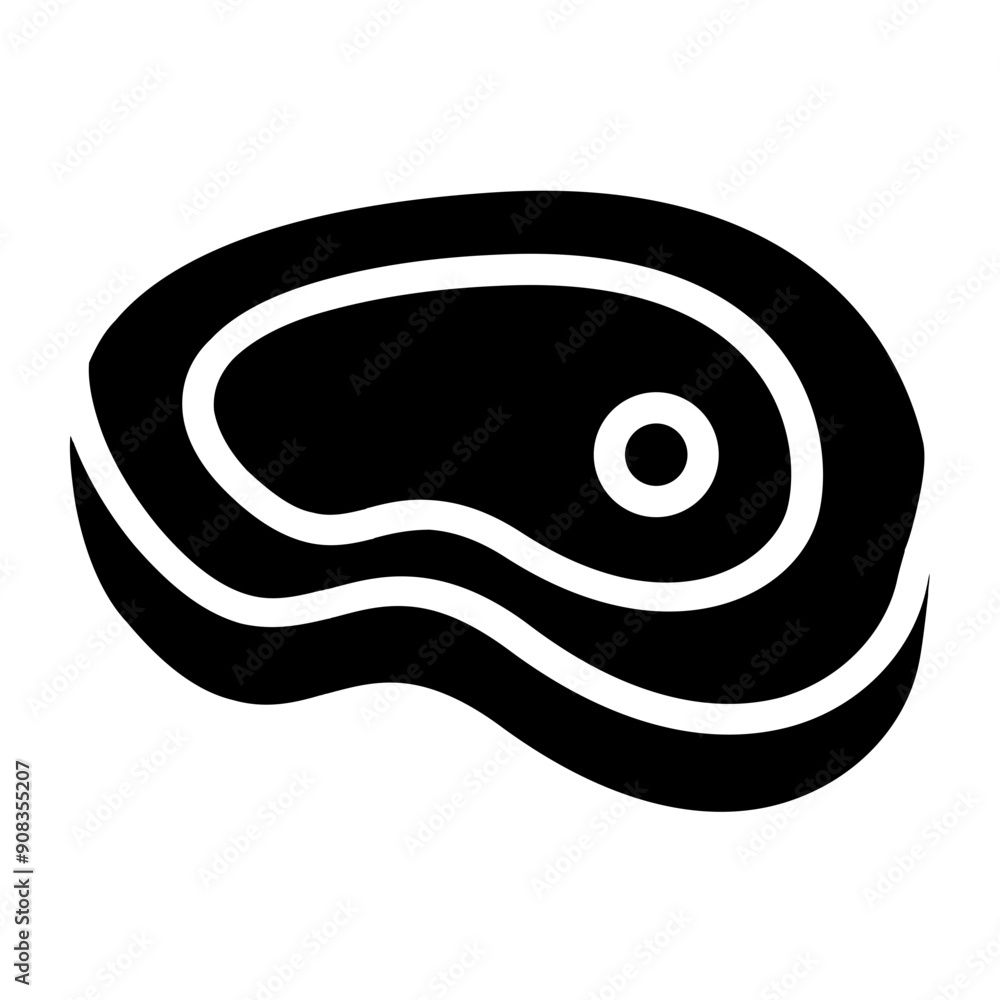 Meat Icon in Solid Style Meat Icon in Solid Style