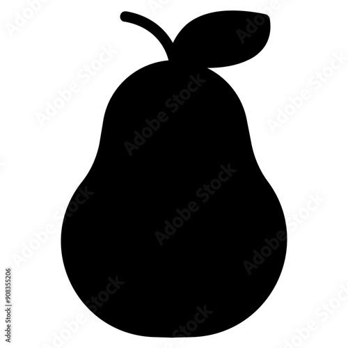 Pear Icon in Solid Style