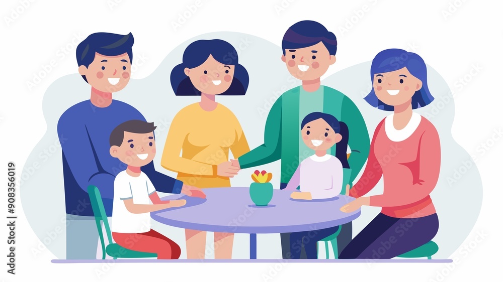 Nurturing relationships and creating a sense of belonging. This image portrays a family gathered around a table, emphasizing the role of family in providing emotional support and connection. Nurturing relationships and creating a sense of belonging. This image portrays a family gathered around a table, emphasizing the role of family in providing emotional support and connection.