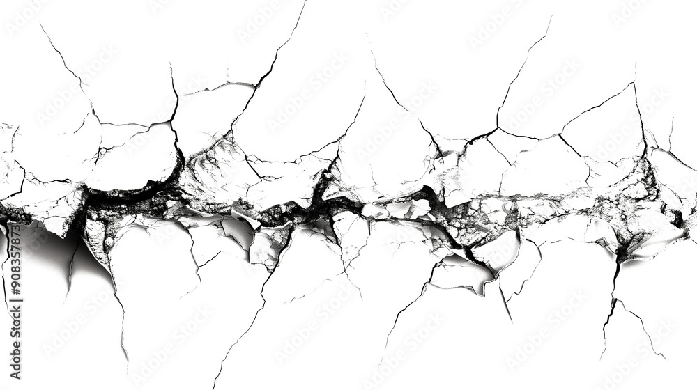 Obraz premium Crack texture isolated on transparent background