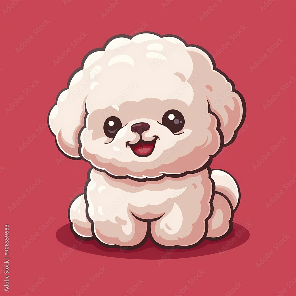 Adorable fluffy puppy illustration with a cheerful expression on a vibrant background. Adorable fluffy puppy illustration with a cheerful expression on a vibrant background.