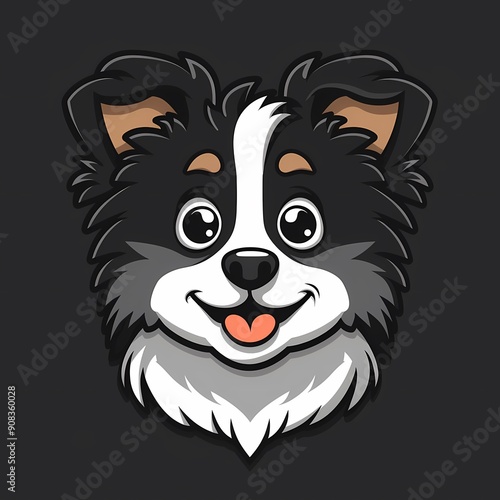 Cute cartoon dog illustration with a friendly expression and fluffy fur.