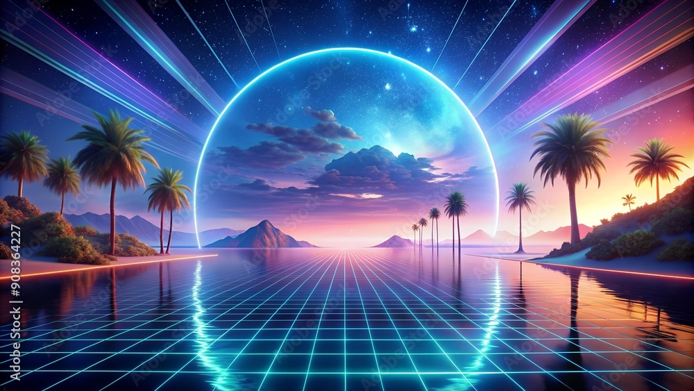 Naklejka premium The Metaverse: A Digital Oasis of Limitless Possibilities Generative AI