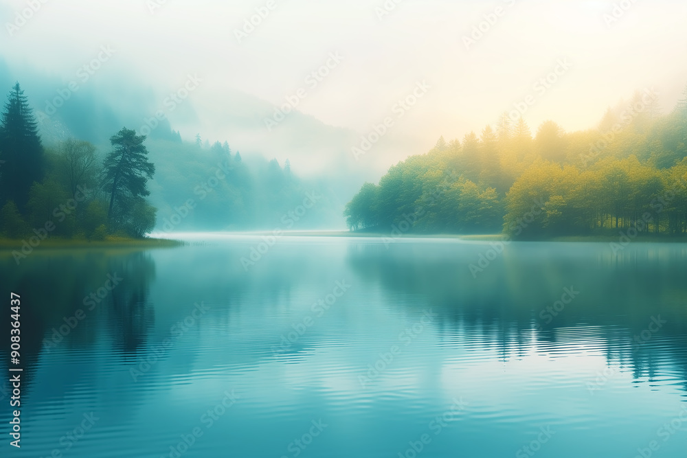 Fototapeta premium Fantastic lake blurred background