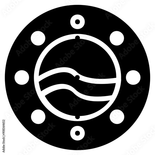 Porthole Icon in Solid Style