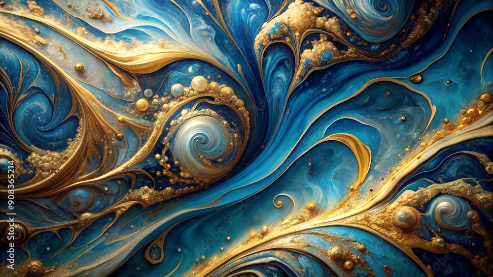 A Tapestry of Time: A Blue and Gold Marble Journey Through History Generative AI A Tapestry of Time: A Blue and Gold Marble Journey Through History Generative AI
