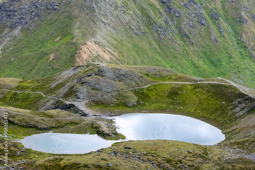 Fotografie Lakes, Mountain Scenery, Palmer Alaska, April Bowl