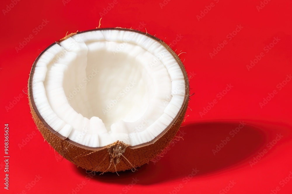 Coconut over a color background Coconut over a color background