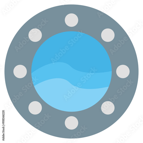 Porthole Icon in Flat Style