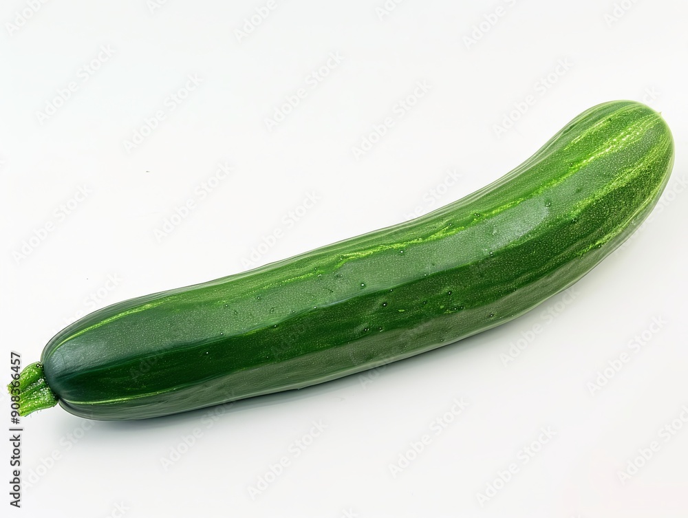 Fresh and Crisp Cucumber in Pure White Background, Highlighting Natural Quality and Nutritional Value. Raw Style, 4:3 Aspect Ratio Fresh and Crisp Cucumber in Pure White Background, Highlighting Natural Quality and Nutritional Value. Raw Style, 4:3 Aspect Ratio
