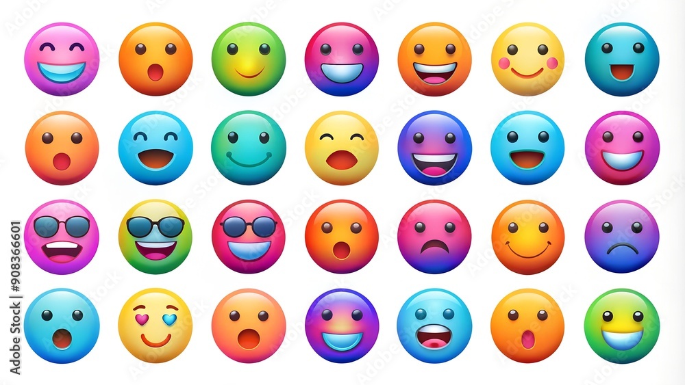 Vibrant Gradient Emoji Icons: A Colorful Collection of Everyday Objects AI Generated Vibrant Gradient Emoji Icons: A Colorful Collection of Everyday Objects AI Generated