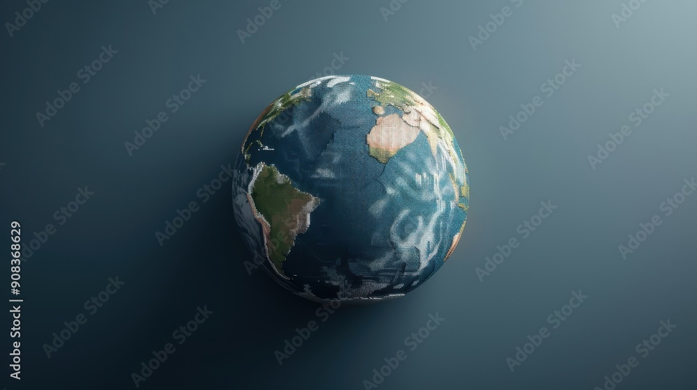 A pixel art Earth rendered in a cross-stitch style. A pixel art Earth rendered in a cross-stitch style.