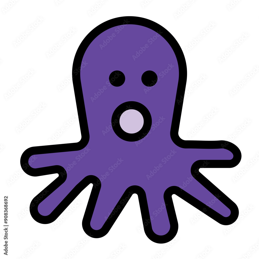 Octopus Icon in Filled Line Style Octopus Icon in Filled Line Style