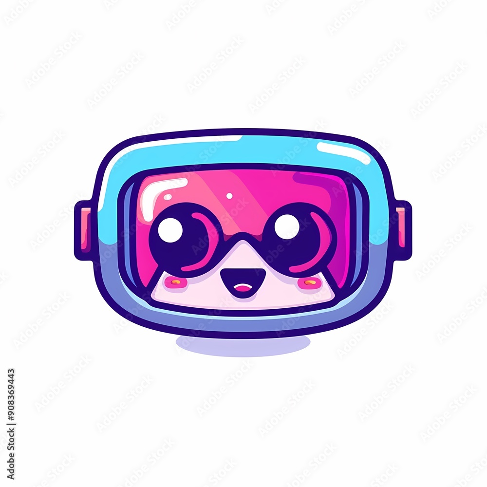 Cute cartoon character with oversized glasses and a joyful expression.