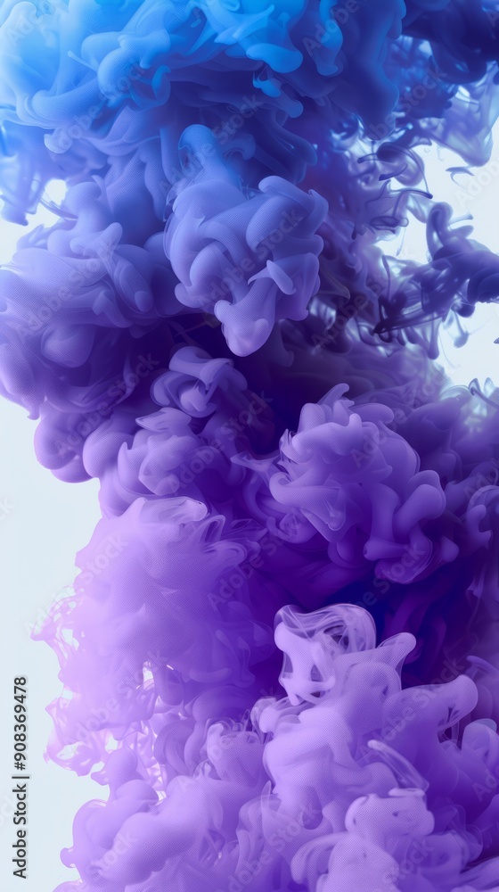 Blue and purple smoke merging isolated on transparent background Blue and purple smoke merging isolated on transparent background