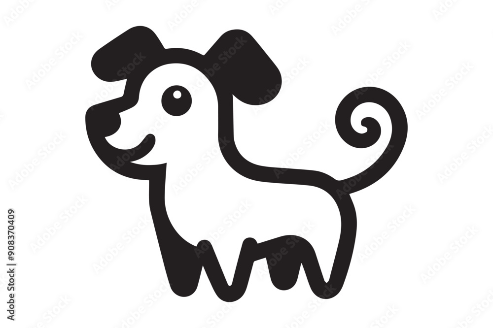 Cartoon Dog Illustration, simple vector style Cartoon Dog Illustration, simple vector style