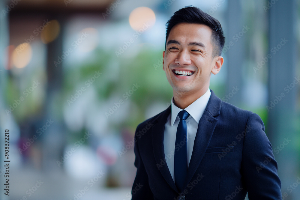 happy young asian business man in a suit happy young asian business man in a suit