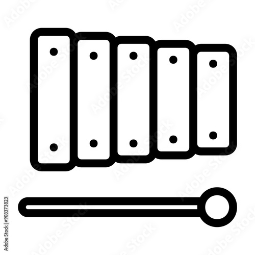 Xylophone Icon in Line Style