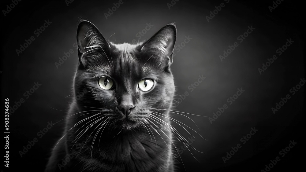 Midnight Muse: A Black Cat's Regal Portrait Generative AI Midnight Muse: A Black Cat's Regal Portrait Generative AI