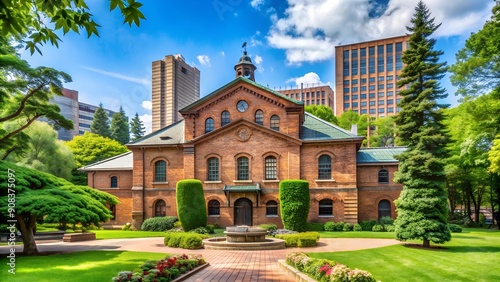 A Glimpse of Sapporo's Brewing Heritage: The Sapporo Beer Museum in the Heart of Garden Park  AI generated photo