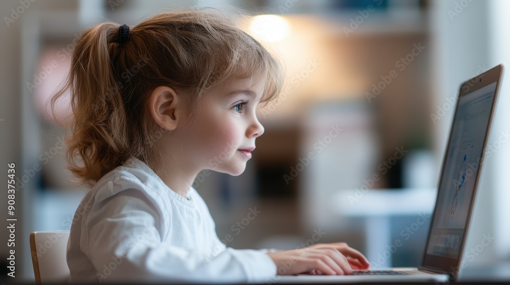 Engaged Elementary Student Participating in Virtual Science Camp Engaged Elementary Student Participating in Virtual Science Camp