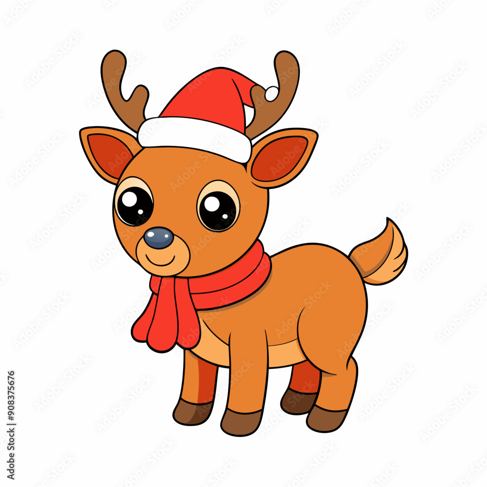 christmas reindeer with red nose, reindeer vector illustration, animal vector art, reindeer silhouette, pet vector icon, eps, Deer cartoon christmas reindeer with red nose, reindeer vector illustration, animal vector art, reindeer silhouette, pet vector icon, eps, Deer cartoon