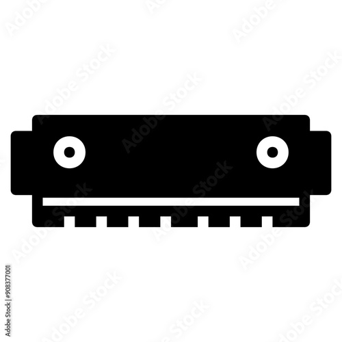 Harmonica Icon in Solid Style