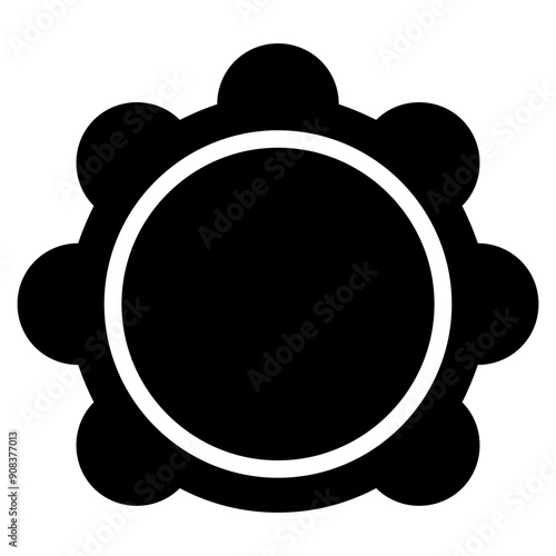 Tambourine Icon in Solid Style