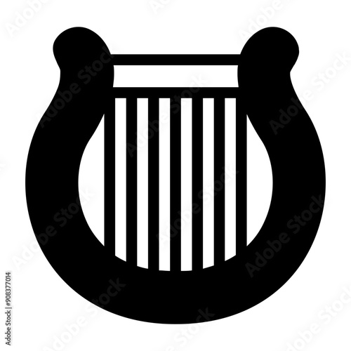Lyre Icon in Solid Style