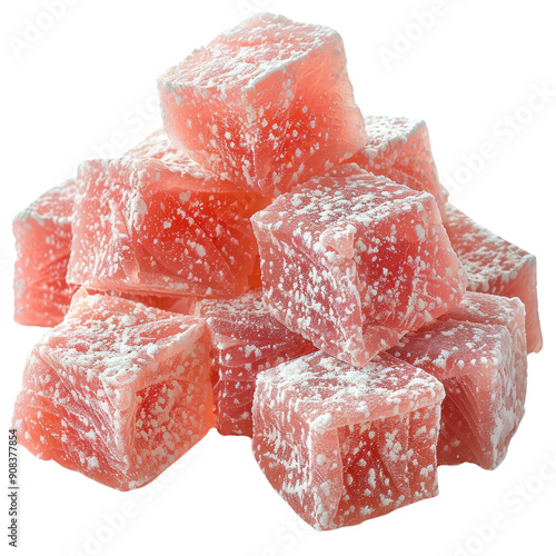 Delicious Turkish Delight Squares with Powdered Sugar photo