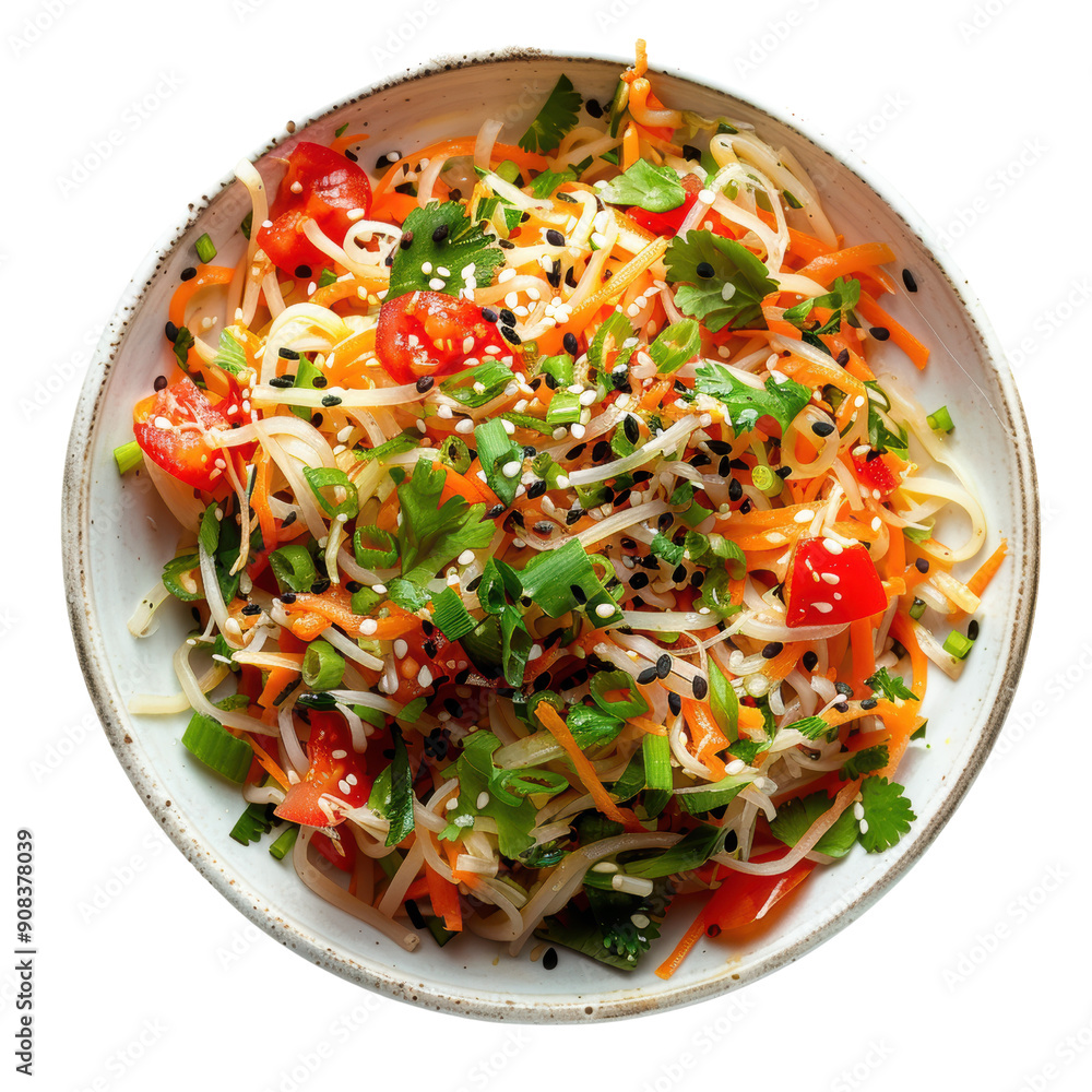 Fresh and Colorful Noodle Salad Packed with Veggies and Herbs