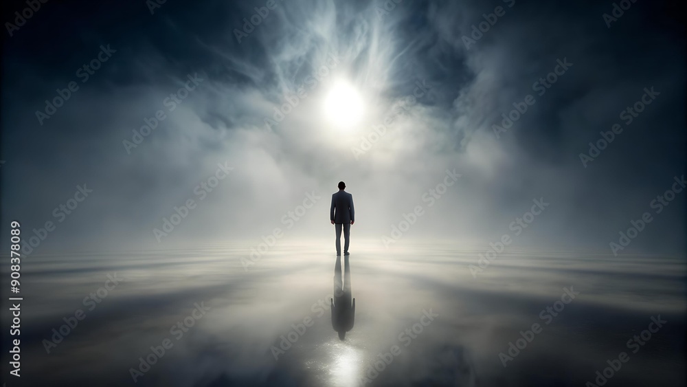 Lost in the Mist: A Silhouette of Solitude AI Generated Lost in the Mist: A Silhouette of Solitude AI Generated