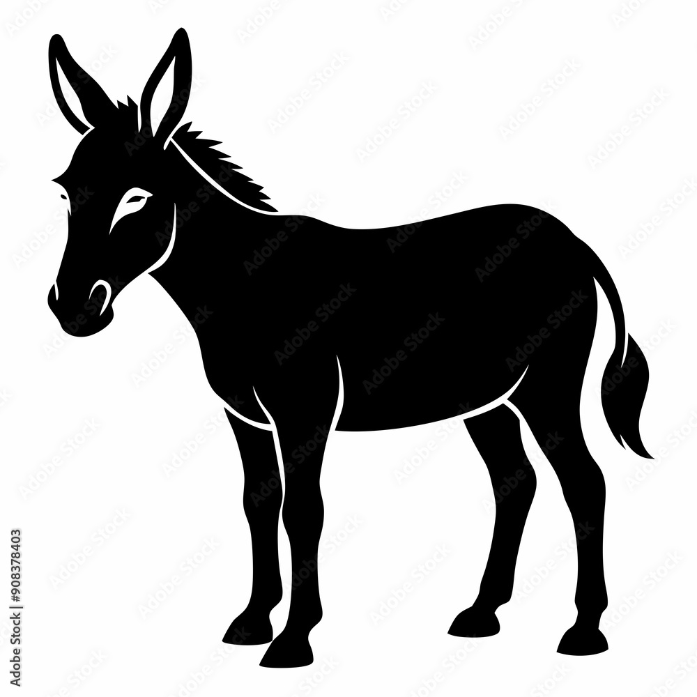 silhouette of a donkey, donkey vector illustration, animal vector art, donkey silhouette, pet vector icon, eps, donkey cartoon silhouette of a donkey, donkey vector illustration, animal vector art, donkey silhouette, pet vector icon, eps, donkey cartoon