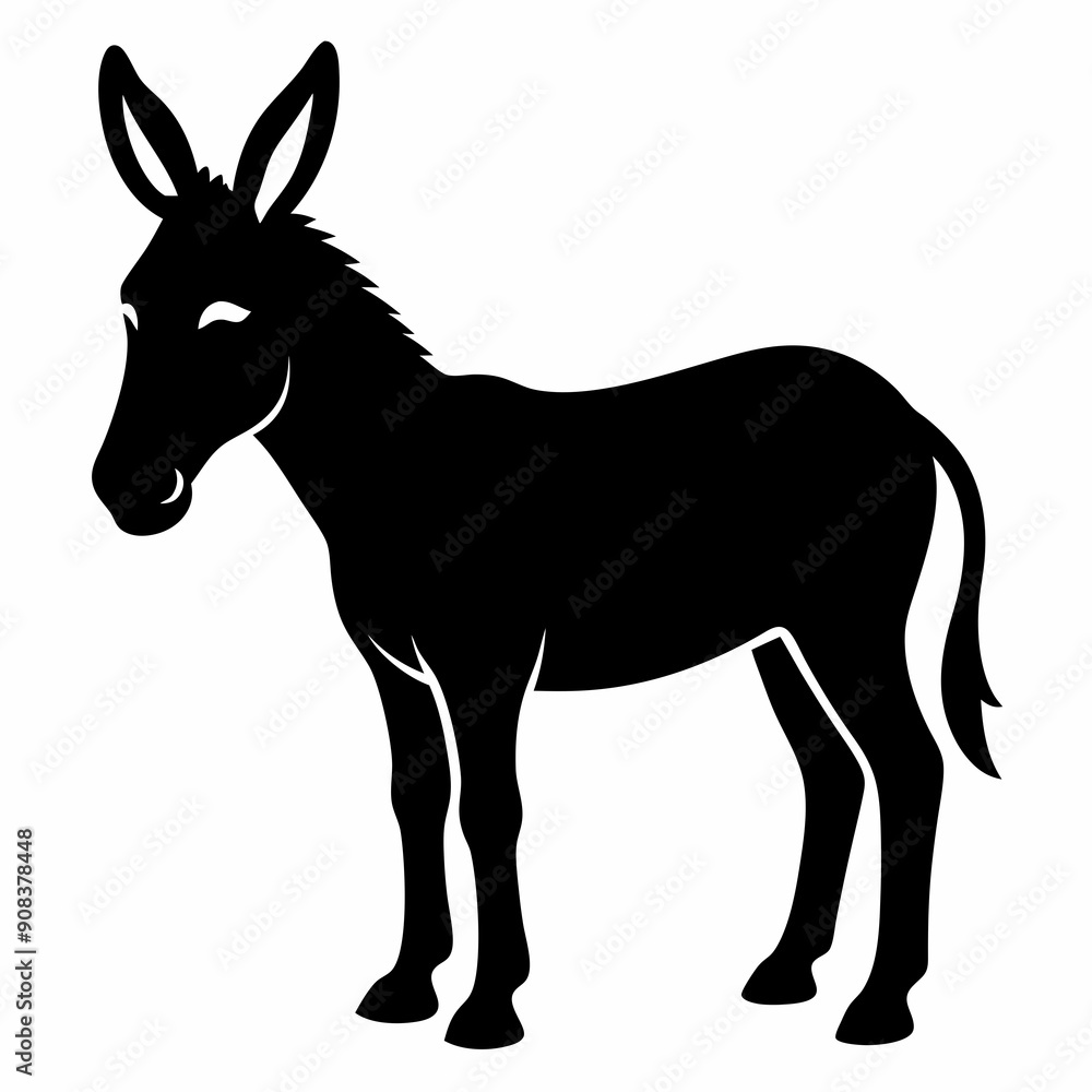 silhouette of a donkey, donkey vector illustration, animal vector art, donkey silhouette, pet vector icon, eps, donkey cartoon silhouette of a donkey, donkey vector illustration, animal vector art, donkey silhouette, pet vector icon, eps, donkey cartoon