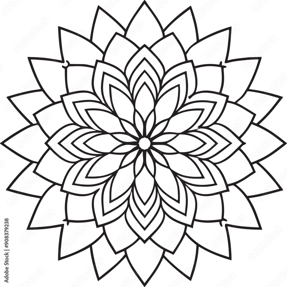 Fototapeta premium Mandala pattern or Simple Floral Ideas for Coloring book page