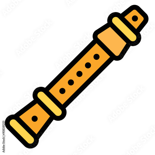 Flute Icon in Filled Line Style