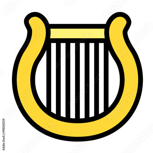 Lyre Icon in Filled Line Style