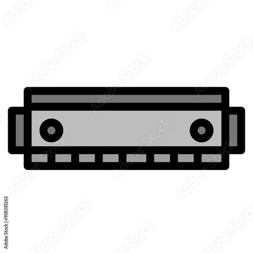 Harmonica Icon in Filled Line Style