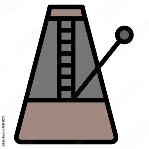 Metronome Icon in Filled Line Style