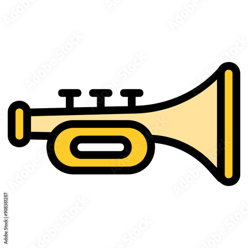 Trumpet Icon in Filled Line Style