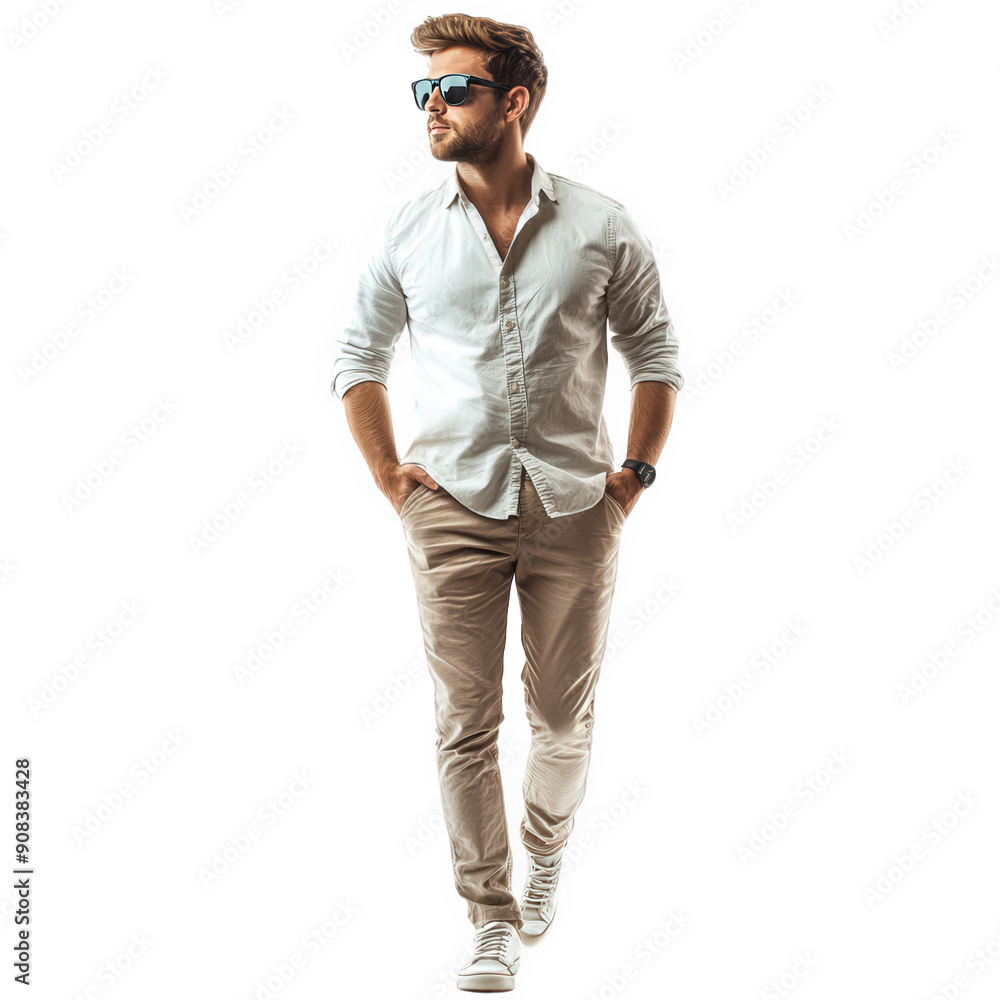 Man In Casual Outfit Wearing Aviator Sunglasses On Transparent Png Background For Casual Style Advertisements . Generative ai Man In Casual Outfit Wearing Aviator Sunglasses On Transparent Png Background For Casual Style Advertisements . Generative ai