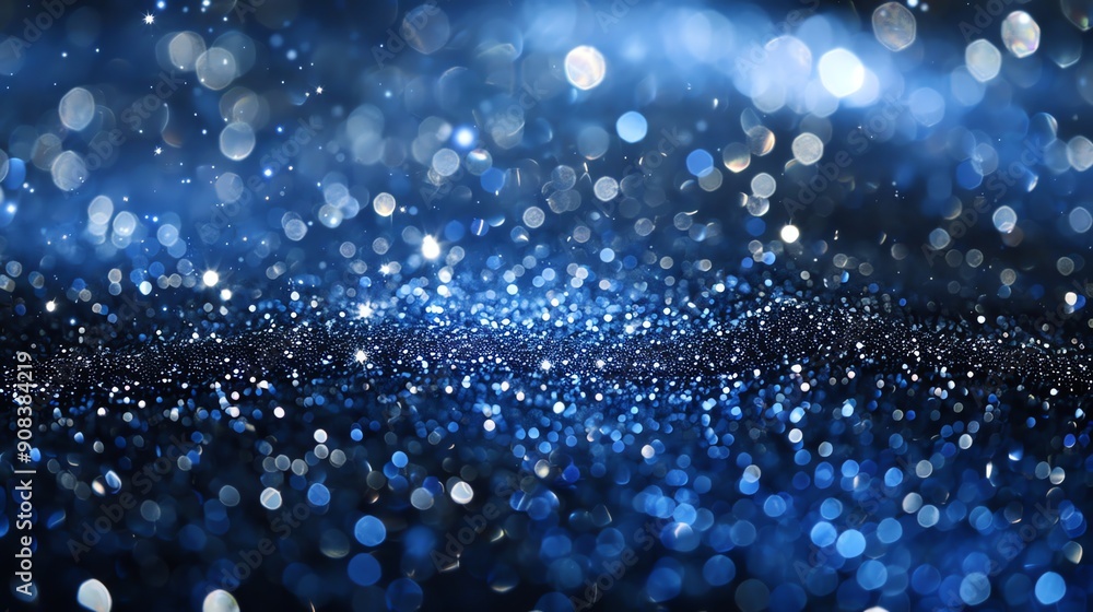 Blue glitter with out of focus round lights. Blue glitter with out of focus round lights.