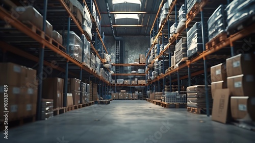 Wallpaper Mural Warehouse for storage of various goods and equipment : Generative AI Torontodigital.ca