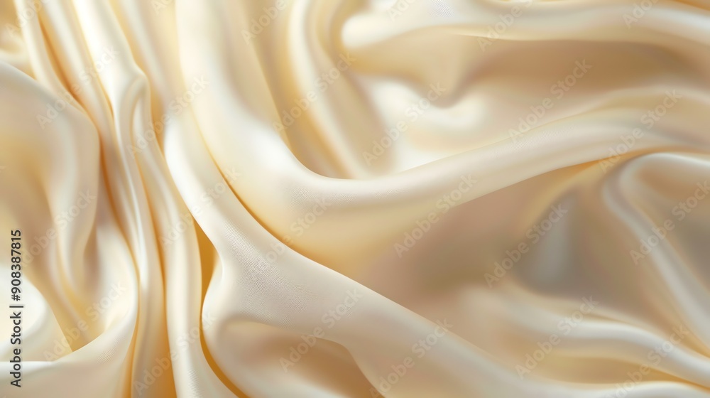 A close up of silky fabric with soft folds. A close up of silky fabric with soft folds.