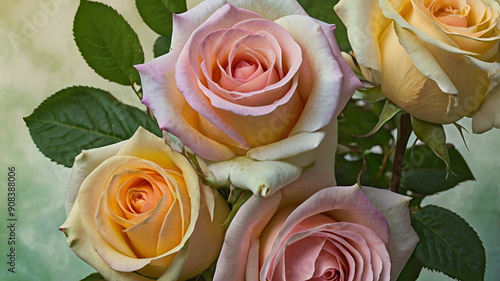 bouquet of roses on a white background
