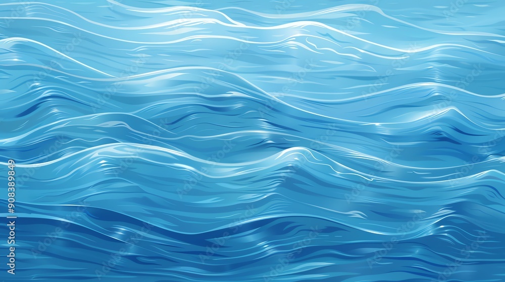 An abstract illustration of blue water waves. An abstract illustration of blue water waves.