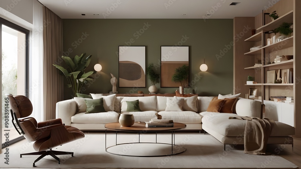 Fototapeta premium neutral tone environment, well decorated